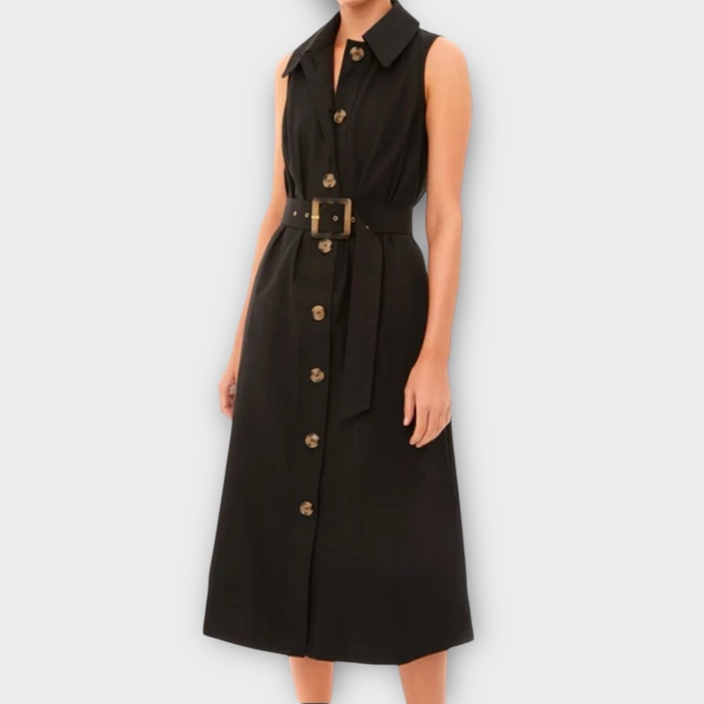 Tuckernuck Women’s Chamberlin Dress XXL 2XL Structured Shirtdress Maxi Black NWT